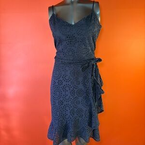 Banana Republic Navy Blue Eyelet Dress